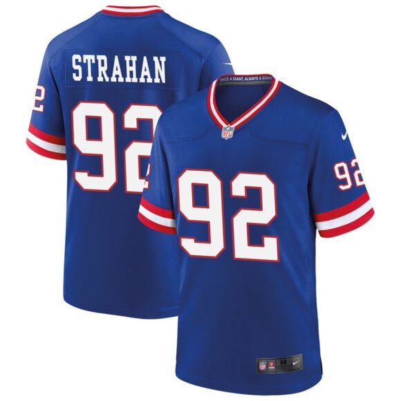 Mens Youths Kids Womens Michael Strahan Royal Vapor Stitched Jersey